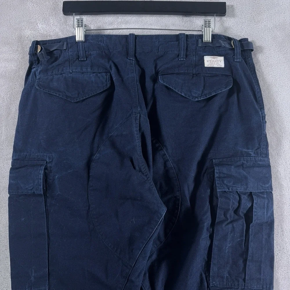 Polo Ralph Lauren Utility Surplus Cargo Pants Mens 36x27 Navy Blue Slim Fit